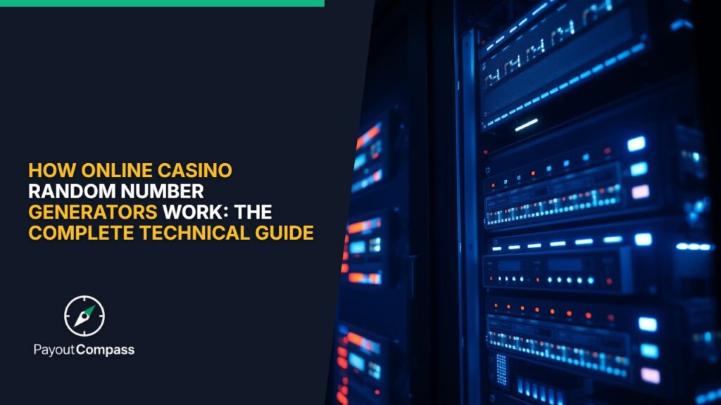 Server technology representing online casino random number generators and game algorithms