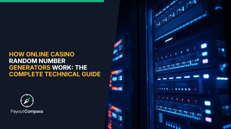 Server technology representing online casino random number generators and game algorithms