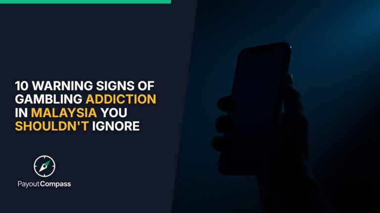Signs of gambling addiction Malaysia showing smartphone in darkness representing late night compulsive play