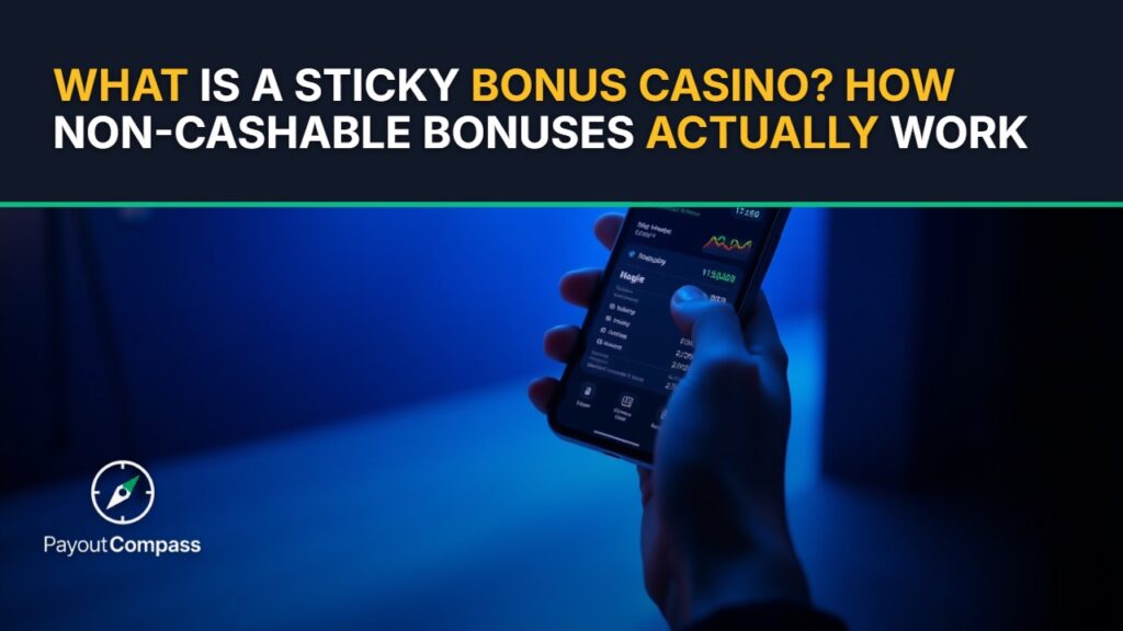 Smartphone displaying casino bonus terms sticky bonus casino explained for Malaysian players