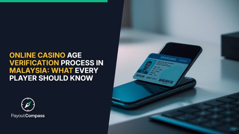 Age verification online casino process showing smartphone and identification documents for Malaysian players