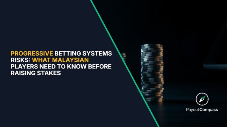 Progressive betting systems risks illustrated with rising stakes and mathematical charts showing exponential growth