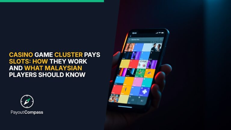 Cluster pays slots grid interface shown on smartphone for Malaysian online casino players