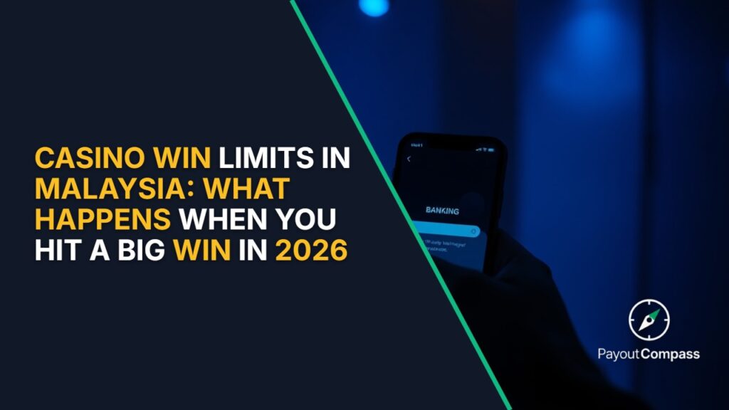 Smartphone displaying online banking app showing casino win limits Malaysia withdrawal transaction screen