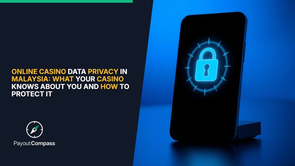 Smartphone displaying secure data privacy protection features for online casino data privacy in Malaysia