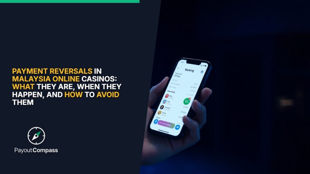 Smartphone displaying online casino payment reversal transaction in Malaysia banking app